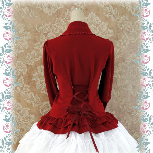 Elegant Lace-Up Back Lolita Blouse - Image 15