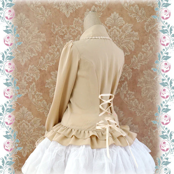 Elegant Lace-Up Back Lolita Blouse - Image 17