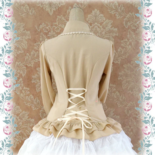 Elegant Lace-Up Back Lolita Blouse - Image 18