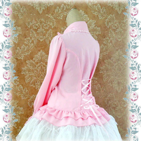 Elegant Lace-Up Back Lolita Blouse - Image 21