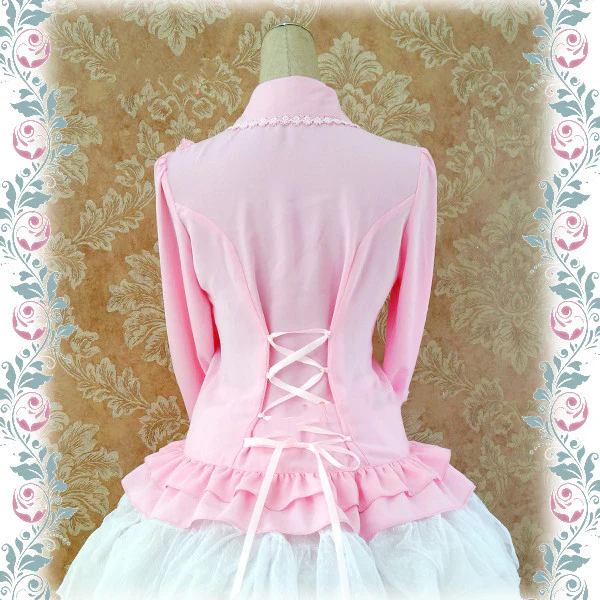 Elegant Lace-Up Back Lolita Blouse - Image 22
