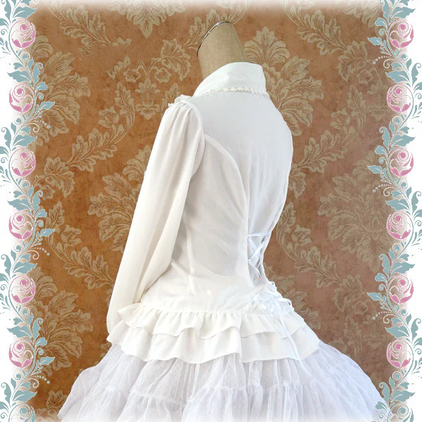Elegant Lace-Up Back Lolita Blouse - Image 6