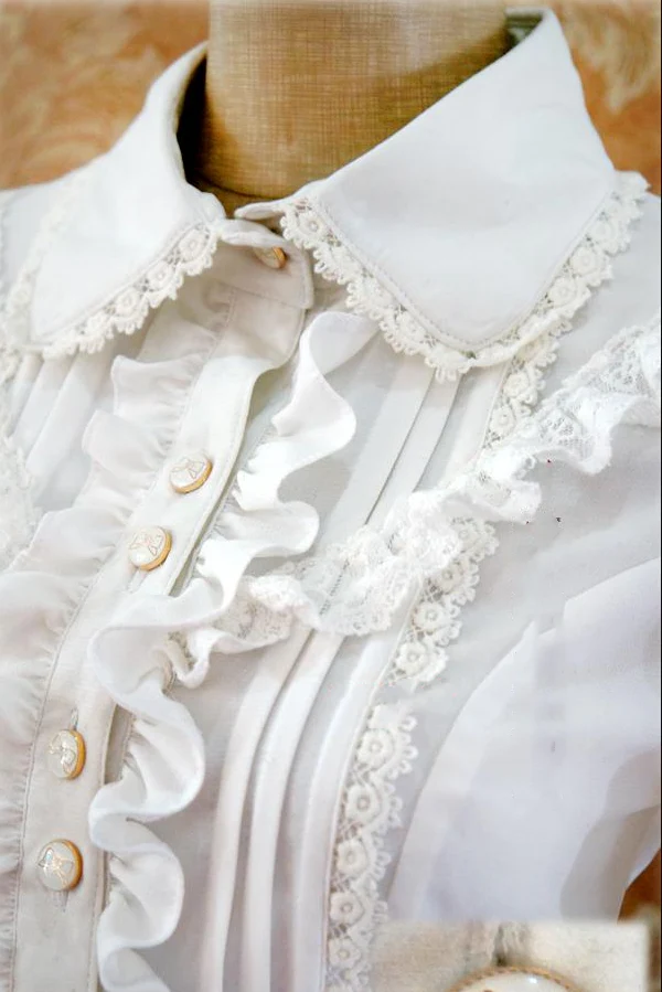 Elegant Lace-Up Back Lolita Blouse - Image 7