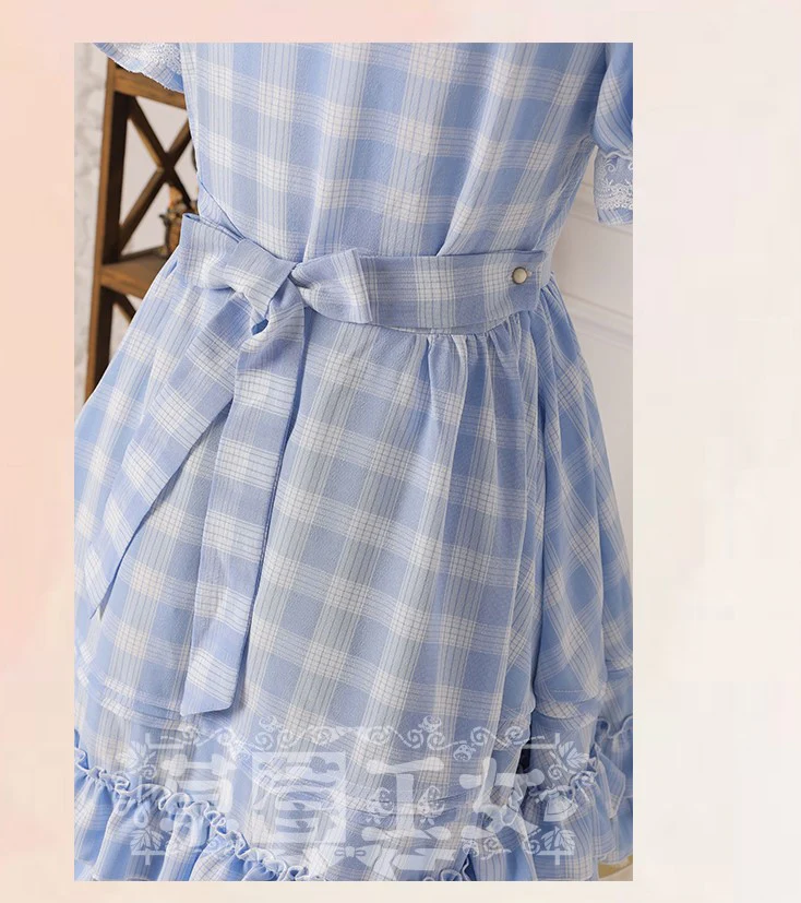 Tartan Sailor Lolita OP Dress - Image 20