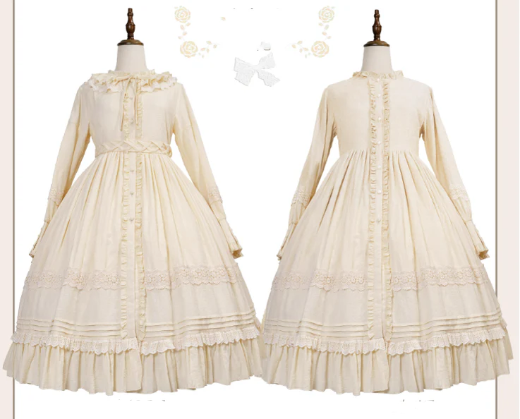 The Spring - Cotton Lolita OP Dress with Long Sleeve - Image 24