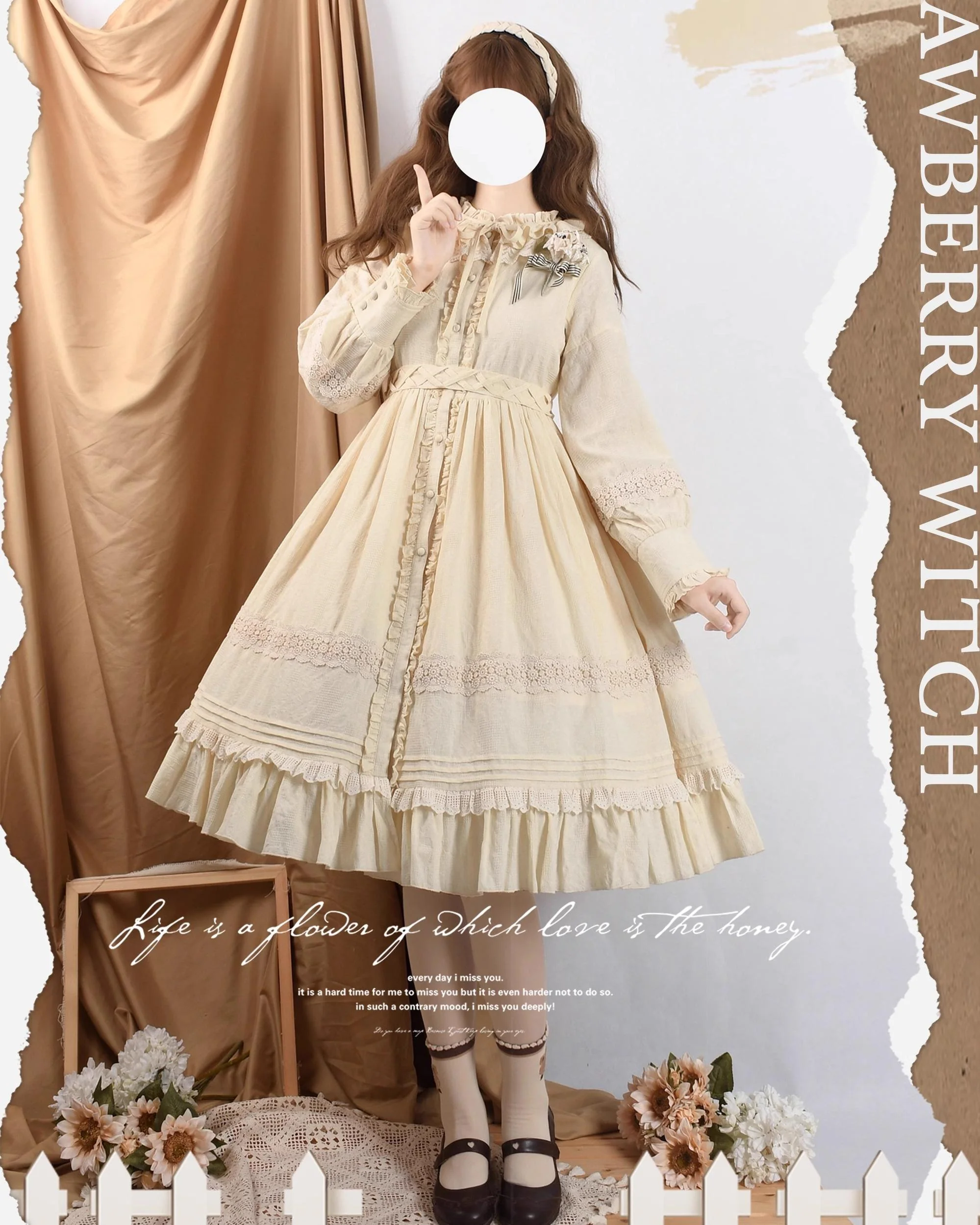 The Spring - Cotton Lolita OP Dress with Long Sleeve - Image 4