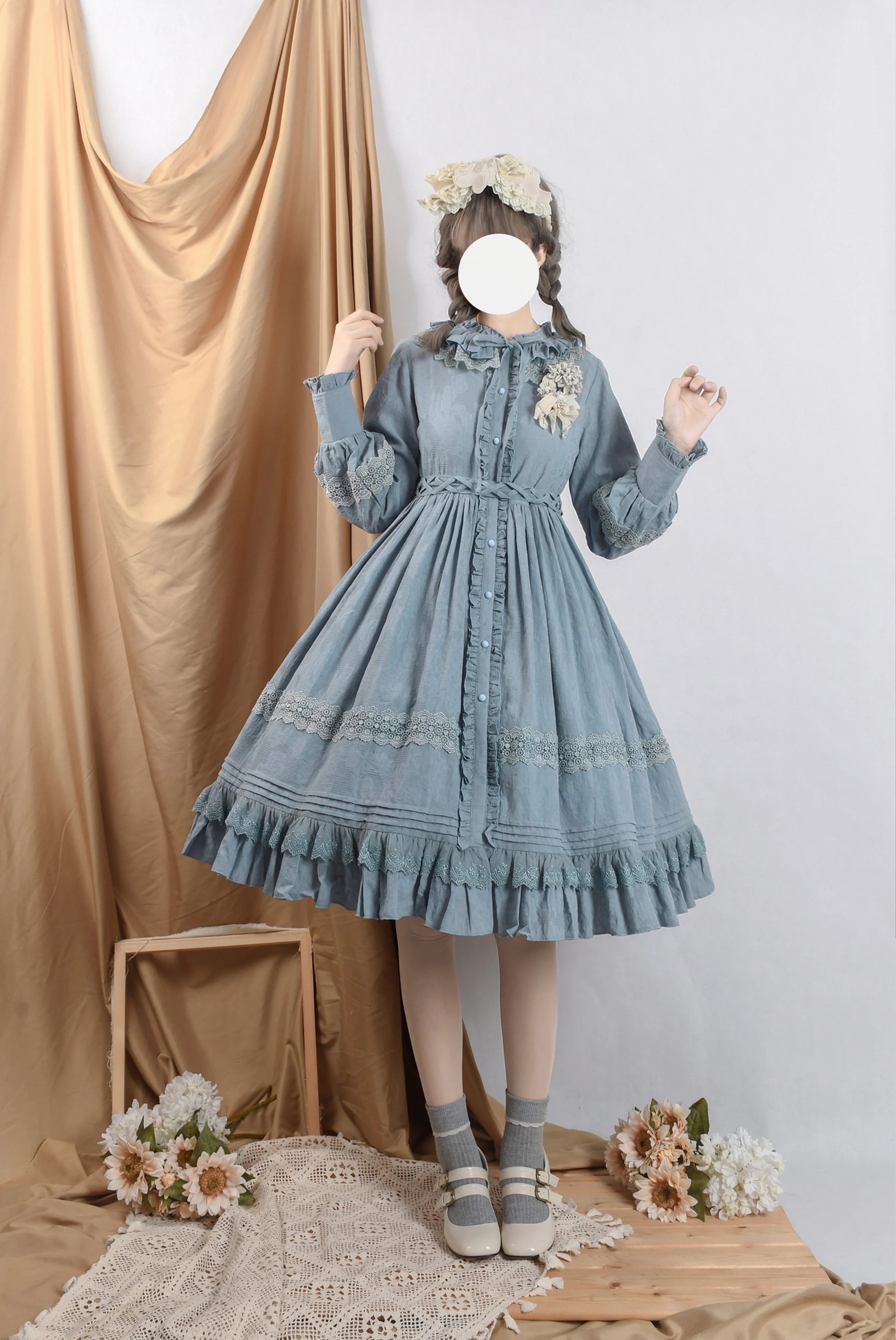 The Spring - Cotton Lolita OP Dress with Long Sleeve - Image 6