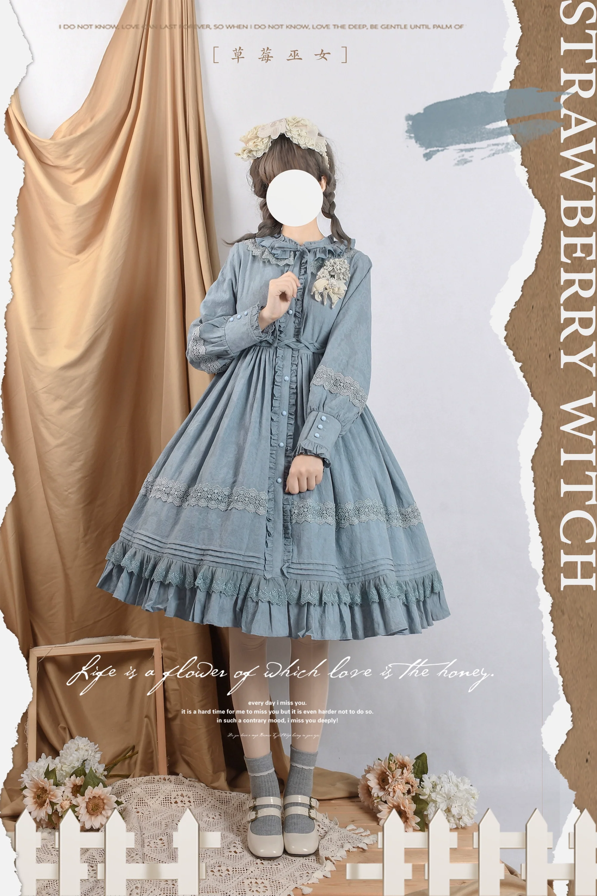 The Spring - Cotton Lolita OP Dress with Long Sleeve - Image 8