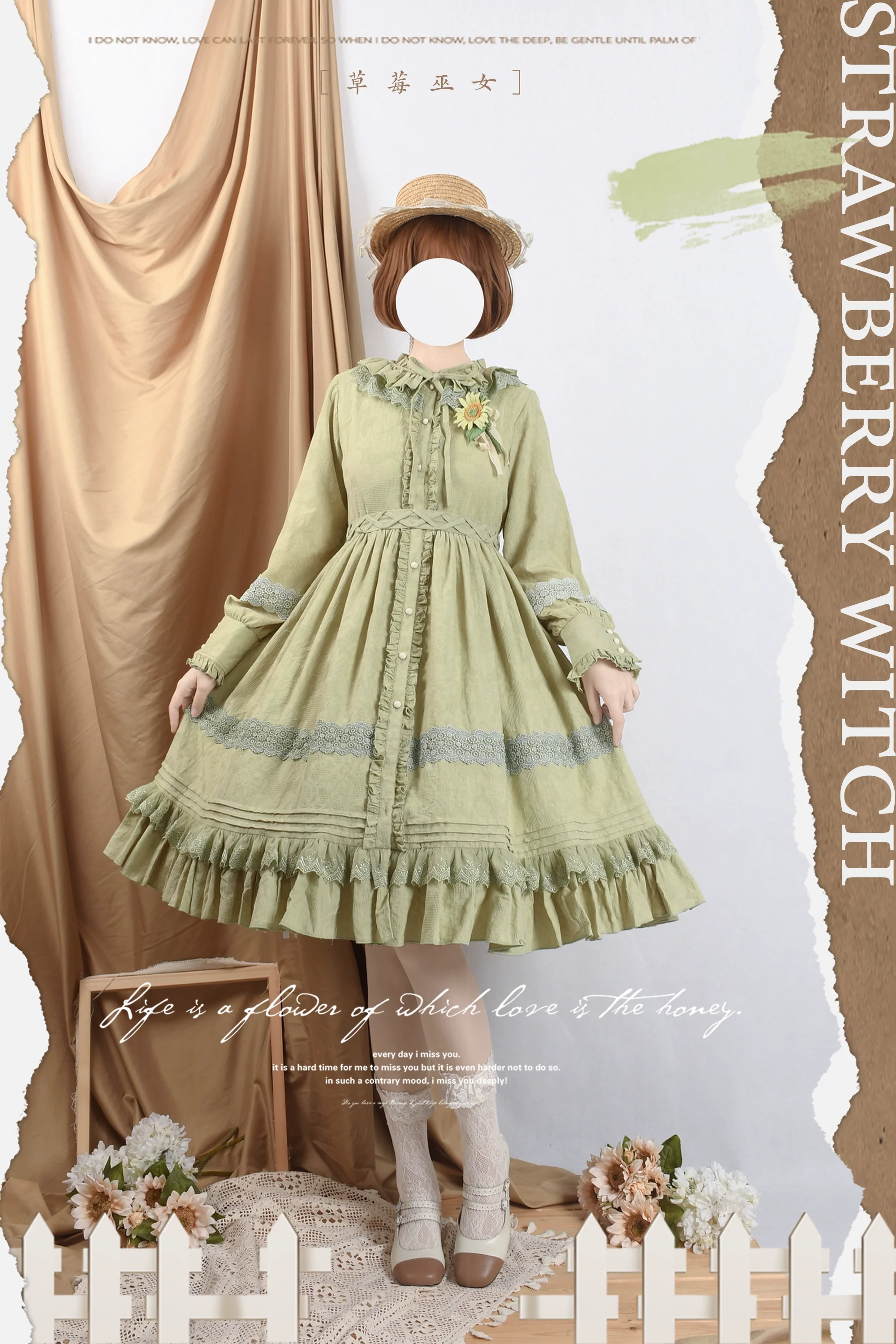 The Spring - Cotton Lolita OP Dress with Long Sleeve - Image 9