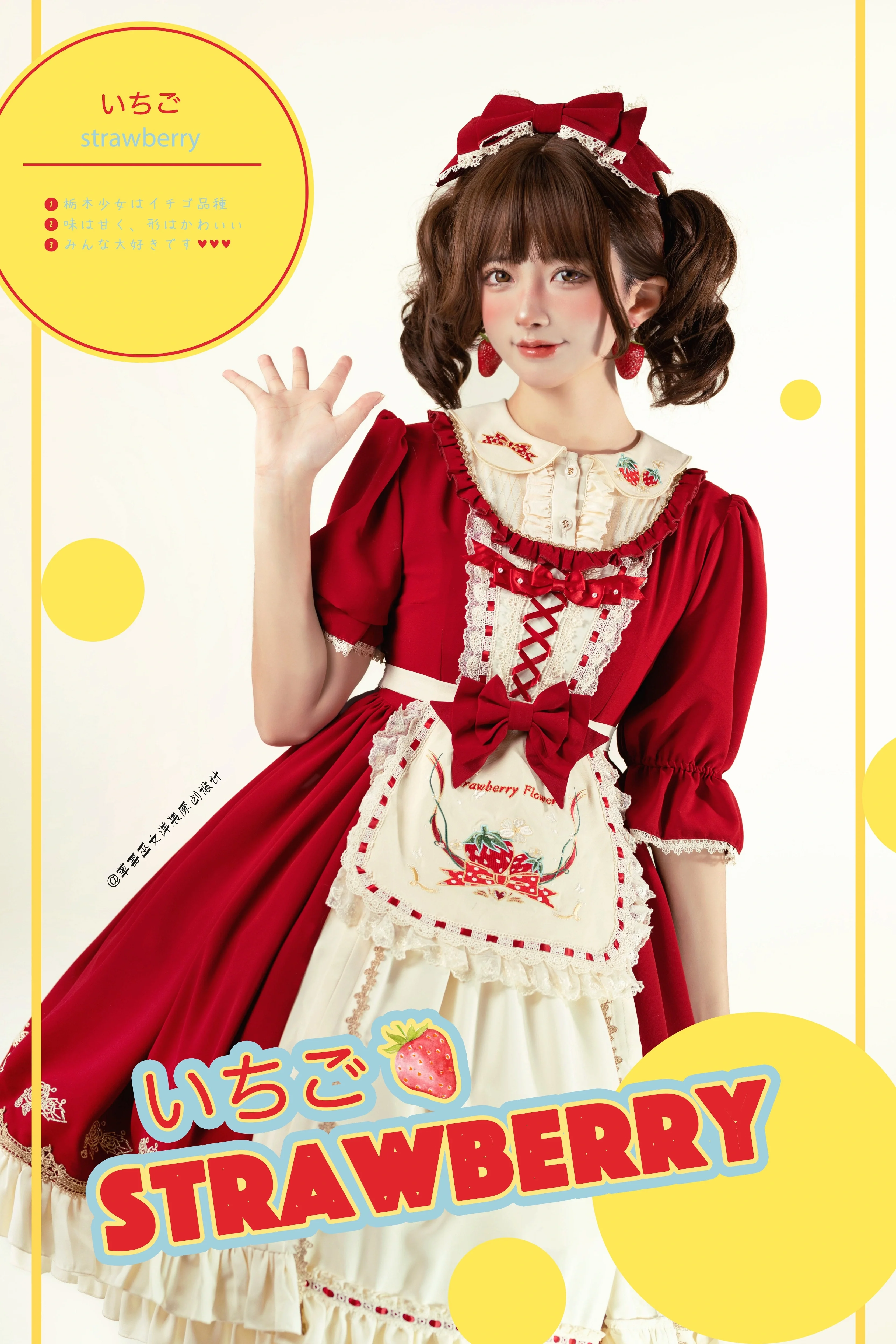 Tochigi Girl - Sweet Lolita Strawberry Embroidered Dress - Image 13