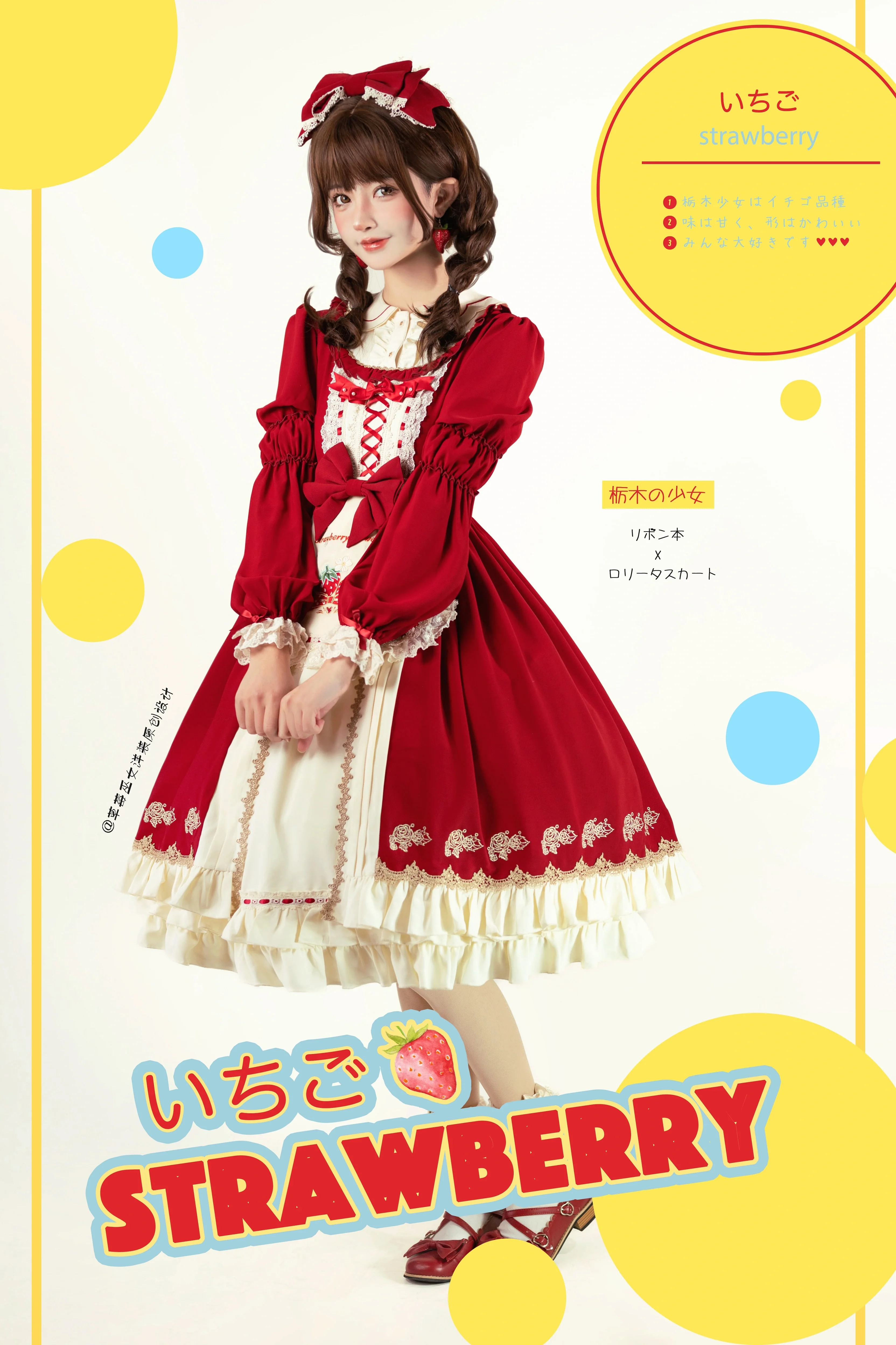 Tochigi Girl - Sweet Lolita Strawberry Embroidered Dress - Image 15