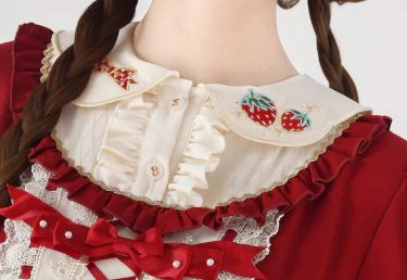 Tochigi Girl - Sweet Lolita Strawberry Embroidered Dress - Image 21