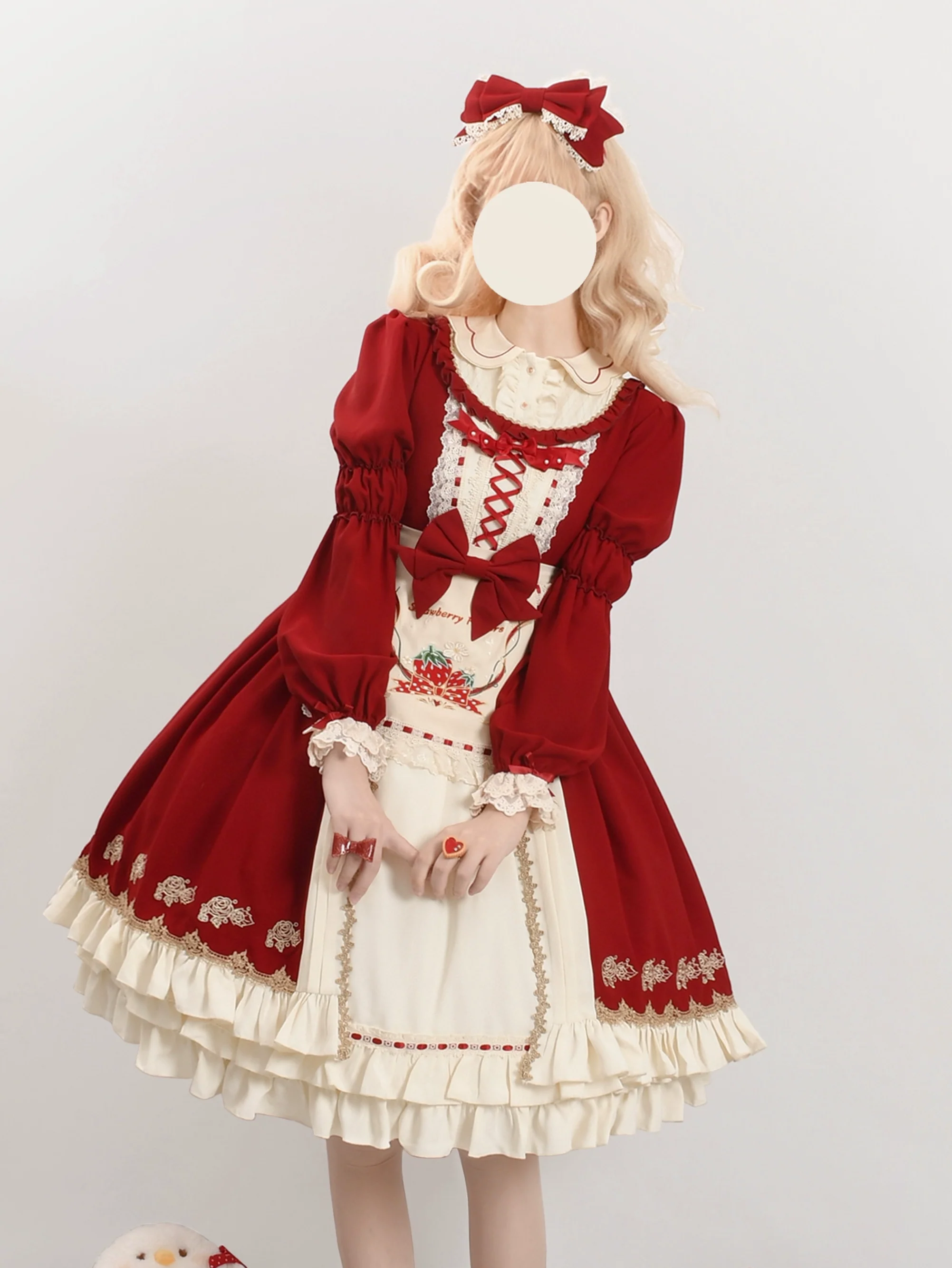 Tochigi Girl - Sweet Lolita Strawberry Embroidered Dress - Image 6