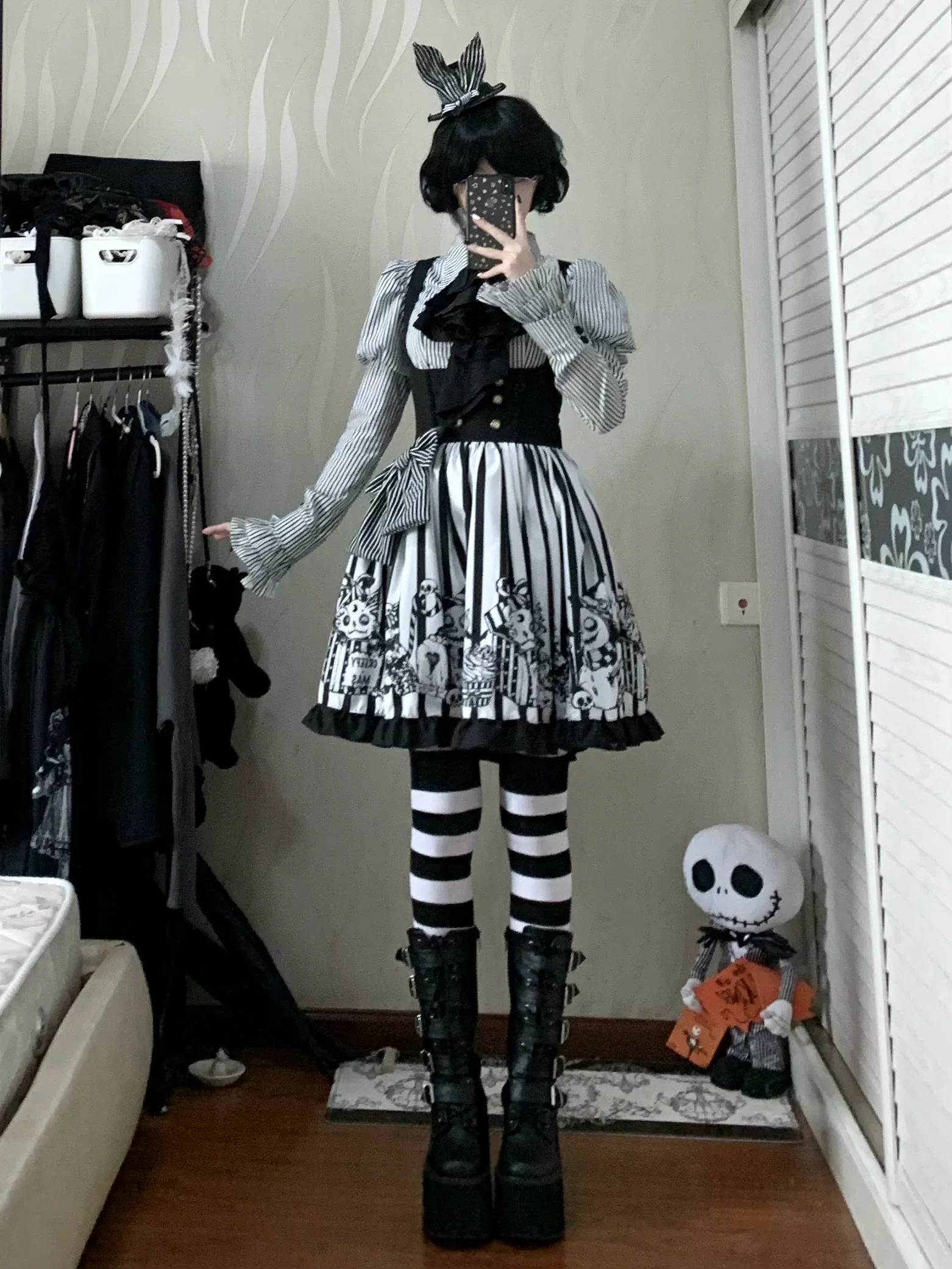 Strange Christmas - Striped Gothic Lolita JSK, Bust Supporting Dress - Image 3