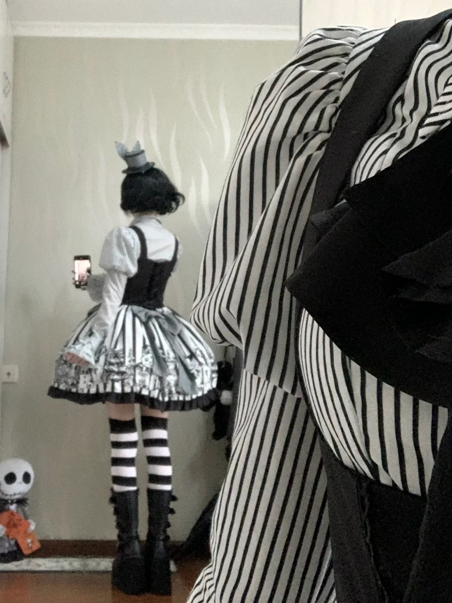 Strange Christmas - Striped Gothic Lolita JSK, Bust Supporting Dress - Image 7