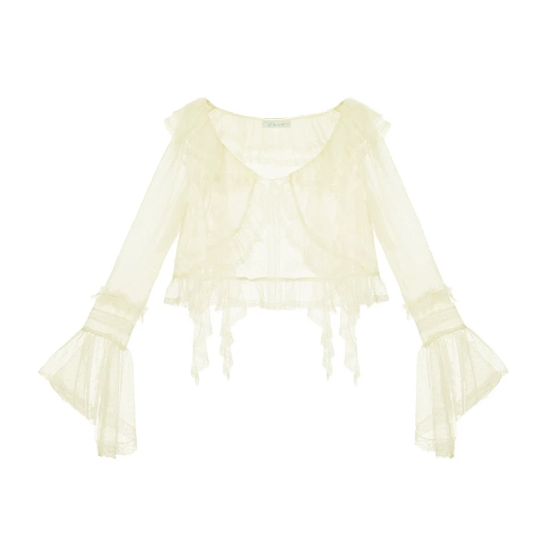 With PUJI - Letters and Poetry - Summer Classic Lolita Tulle Lace Bolero with Multi-Color - Image 17