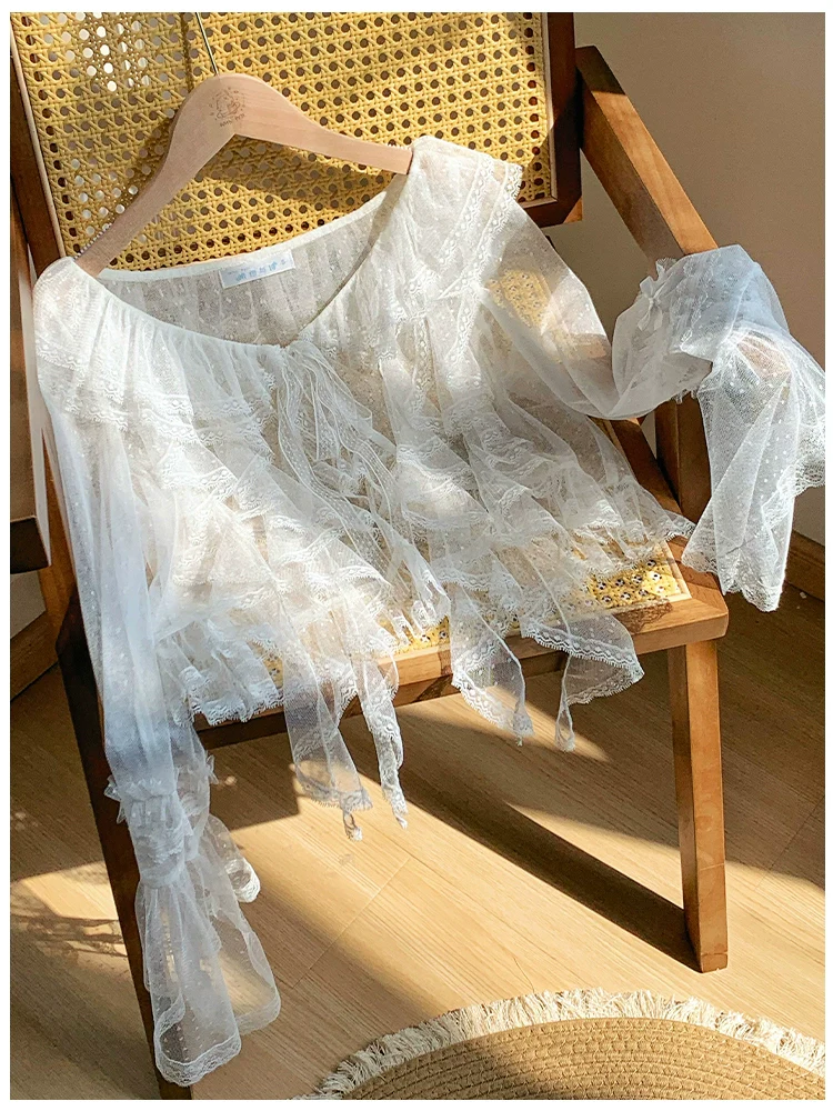 With PUJI - Letters and Poetry - Summer Classic Lolita Tulle Lace Bolero with Multi-Color - Image 18
