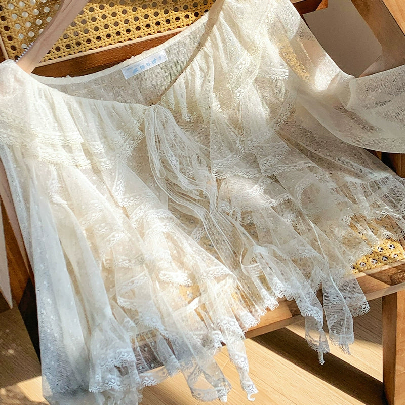 With PUJI - Letters and Poetry - Summer Classic Lolita Tulle Lace Bolero with Multi-Color - Image 21