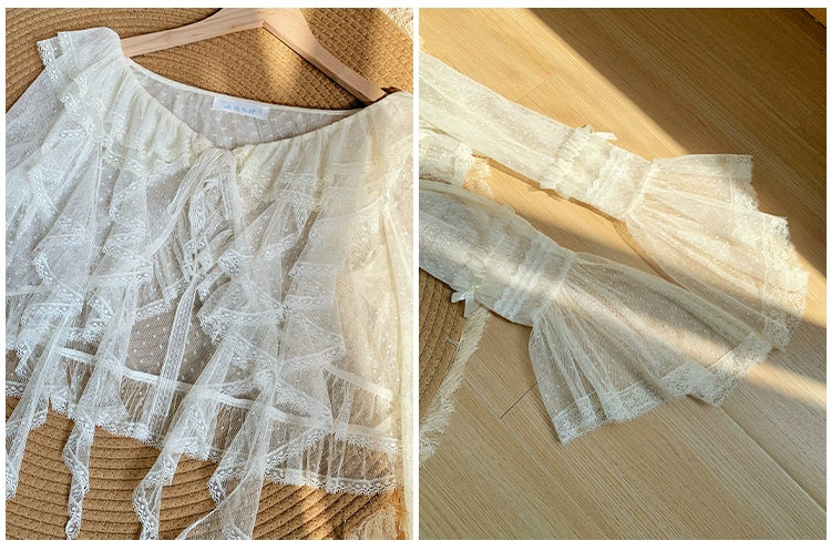 With PUJI - Letters and Poetry - Summer Classic Lolita Tulle Lace Bolero with Multi-Color - Image 22