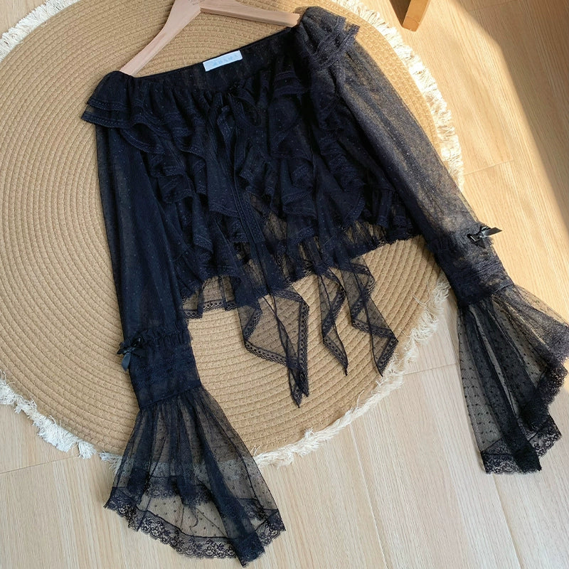 With PUJI - Letters and Poetry - Summer Classic Lolita Tulle Lace Bolero with Multi-Color - Image 23
