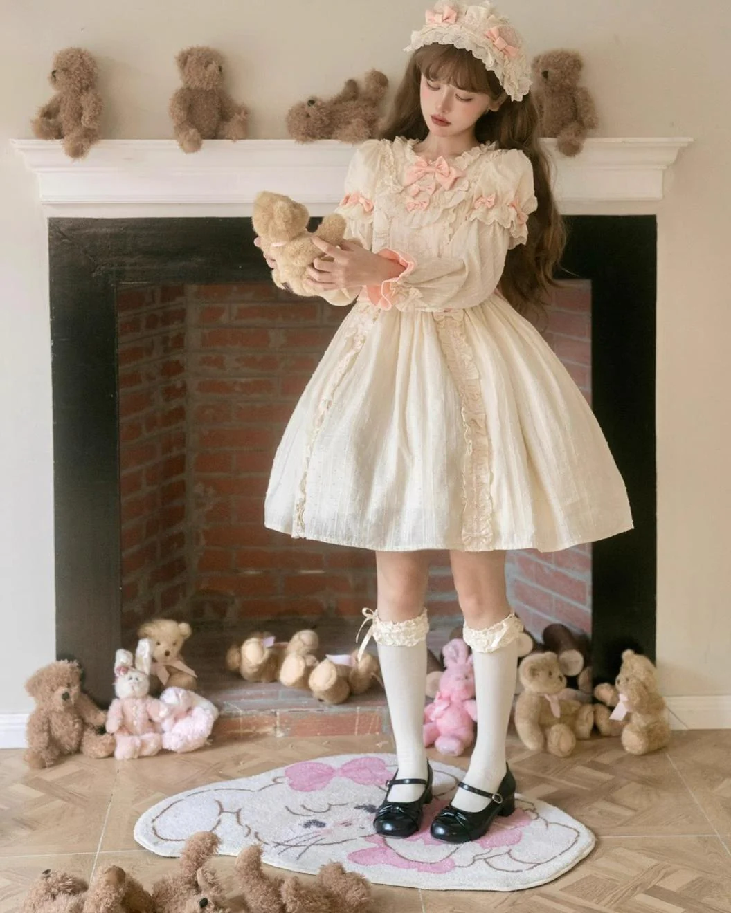 Seventeen Girls - Vintage Sweet Bear - Sweet Lolita OP Fullset Lolita Headdress - Image 2