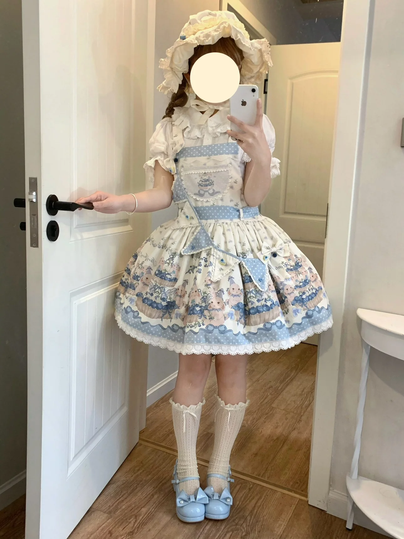 Akiyama Future Studio - Blueberry Tart Party - Sweet Blue Lolita Salopette Dress Blueberry Tart Print JSK Dress - Image 10