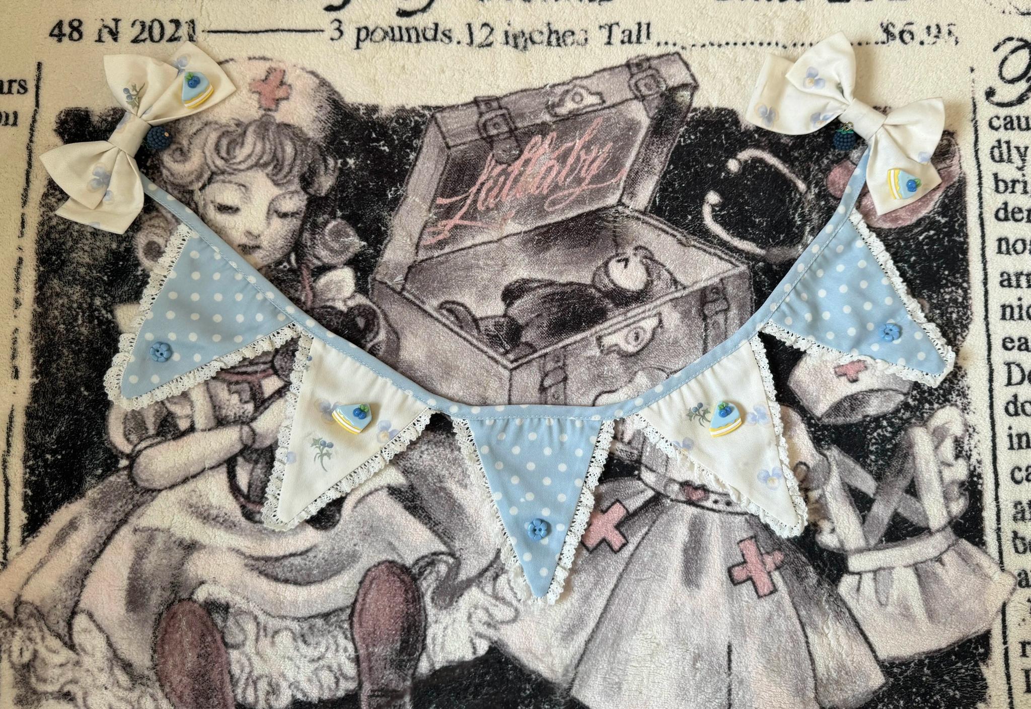 Akiyama Future Studio - Blueberry Tart Party - Sweet Blue Lolita Salopette Dress Blueberry Tart Print JSK Dress - Image 25