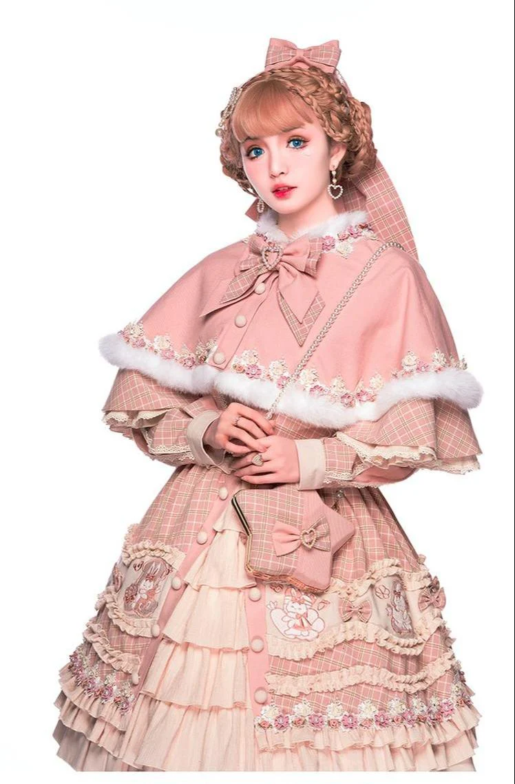 Youpairui - Helford - Sweet Coordinated Lolita Suit Pink Plaid Lolita SK Set - Image 16