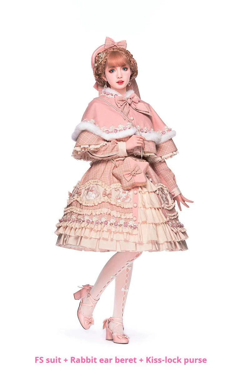 Youpairui - Helford - Sweet Coordinated Lolita Suit Pink Plaid Lolita SK Set - Image 21