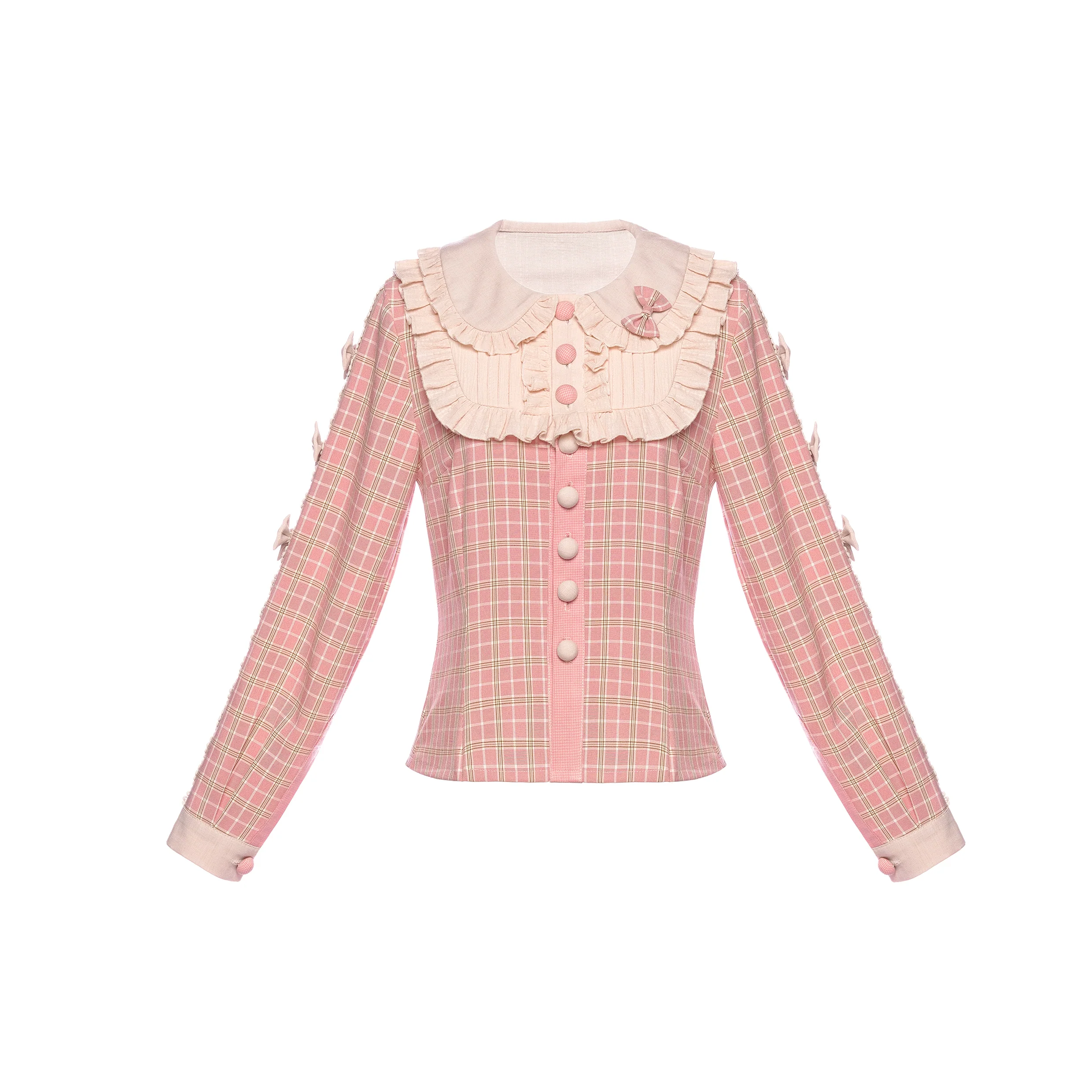 Youpairui - Helford - Sweet Coordinated Lolita Suit Pink Plaid Lolita SK Set - Image 26