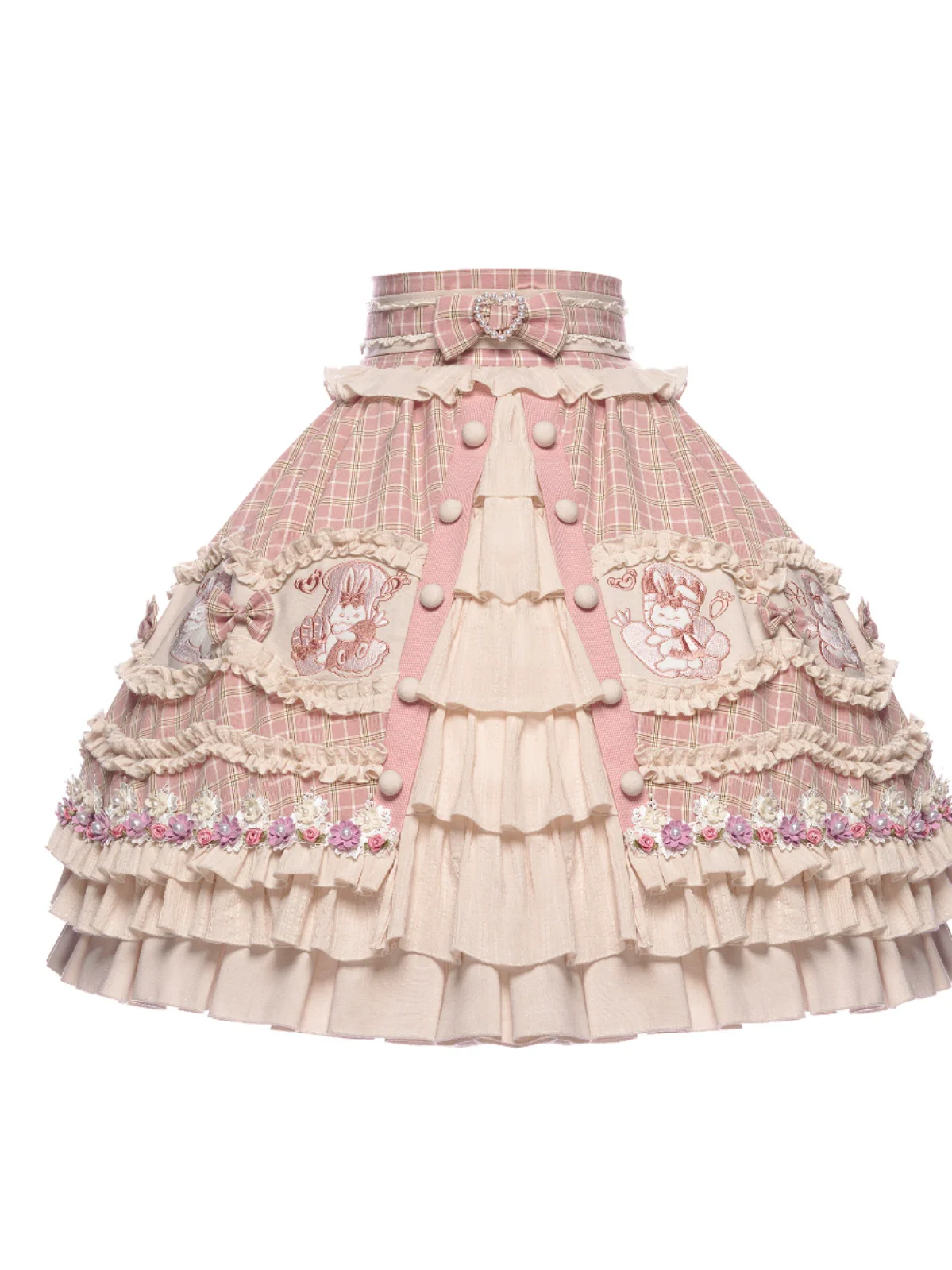 Youpairui - Helford - Sweet Coordinated Lolita Suit Pink Plaid Lolita SK Set - Image 27