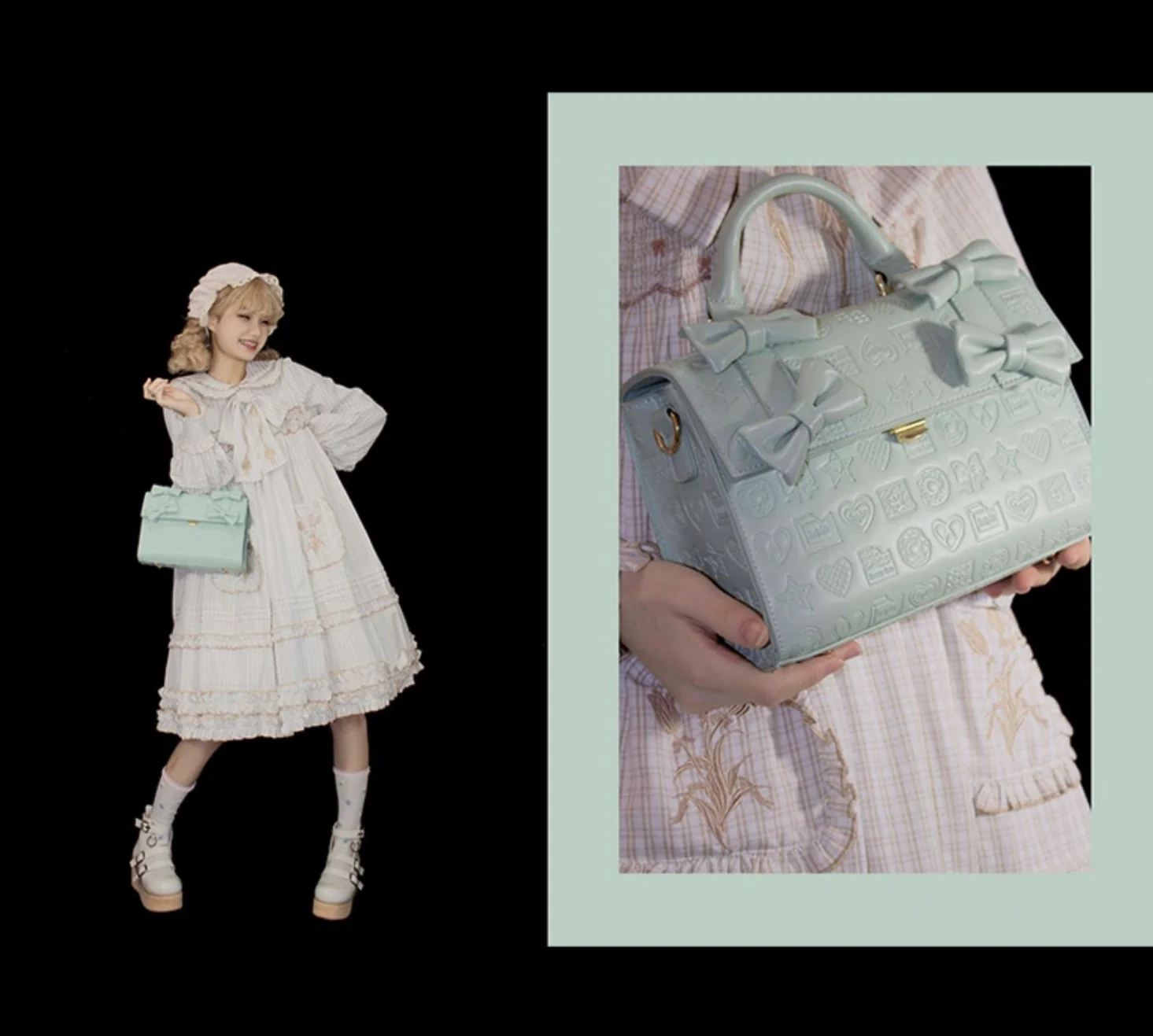 Lovelylota - Sweet Heart Embossed Chocolate Lolita Bag - Image 12