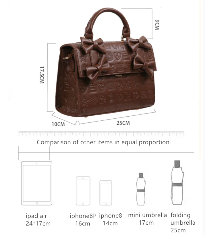 Lovelylota - Sweet Heart Embossed Chocolate Lolita Bag - Image 6