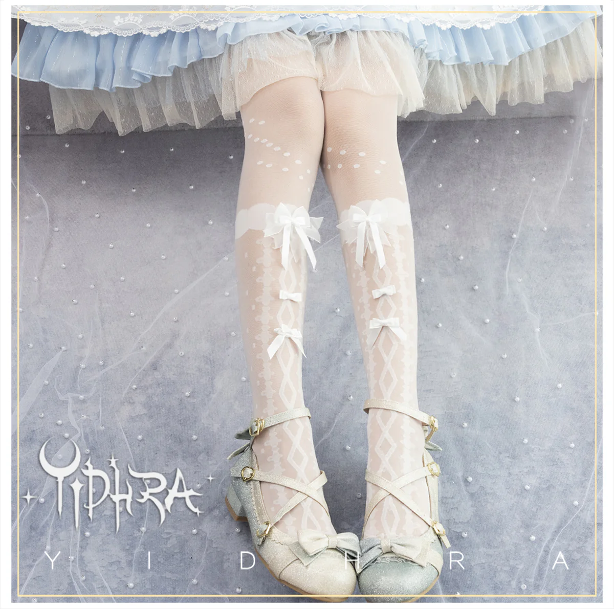 Yidhra - Sweet Lolita Black and White Summer Pantyhose - Image 2