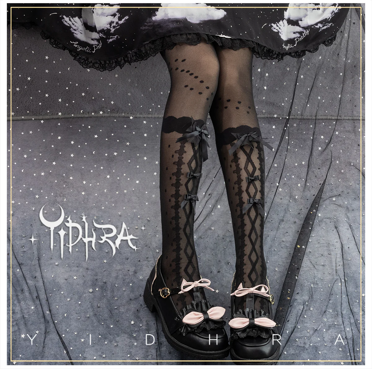 Yidhra - Sweet Lolita Black and White Summer Pantyhose - Image 4