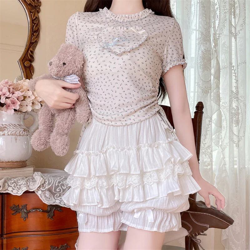 Cotton Sweet Lolita Bloomers, Tiered Ruffle - Image 12
