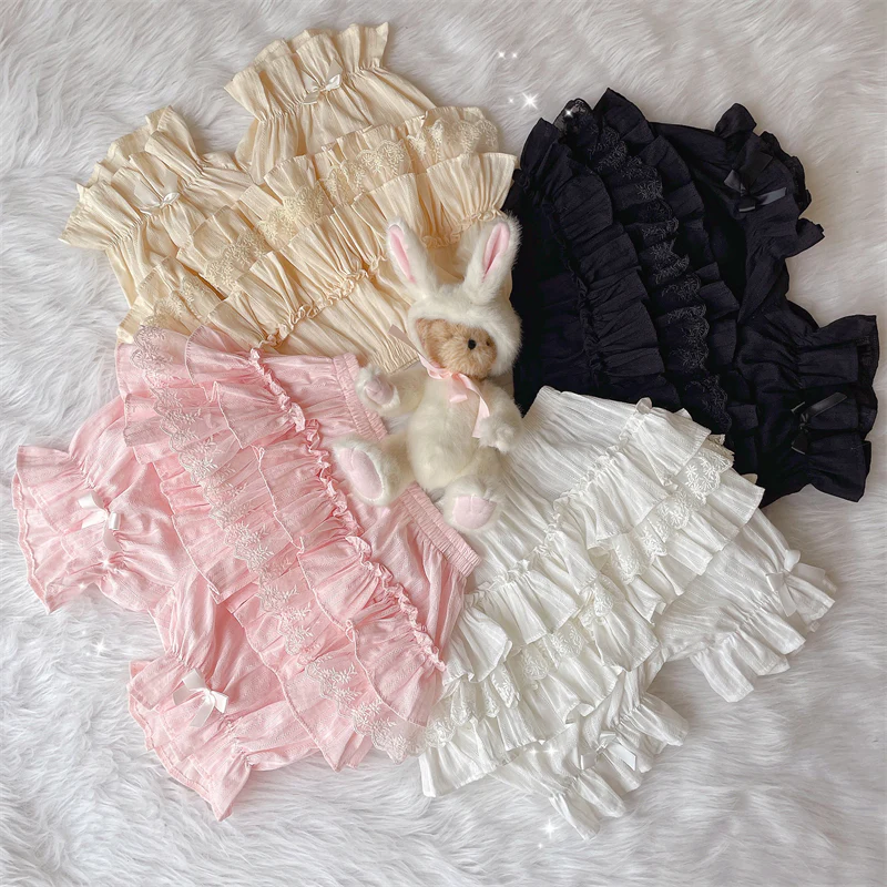 Cotton Sweet Lolita Bloomers, Tiered Ruffle - Image 16