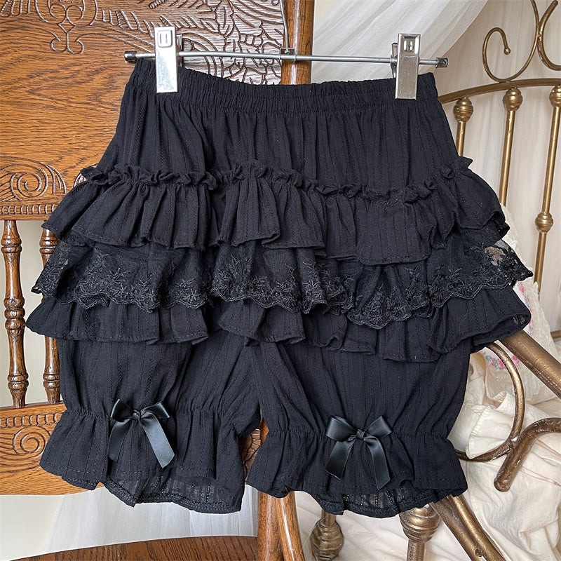 Cotton Sweet Lolita Bloomers, Tiered Ruffle - Image 4