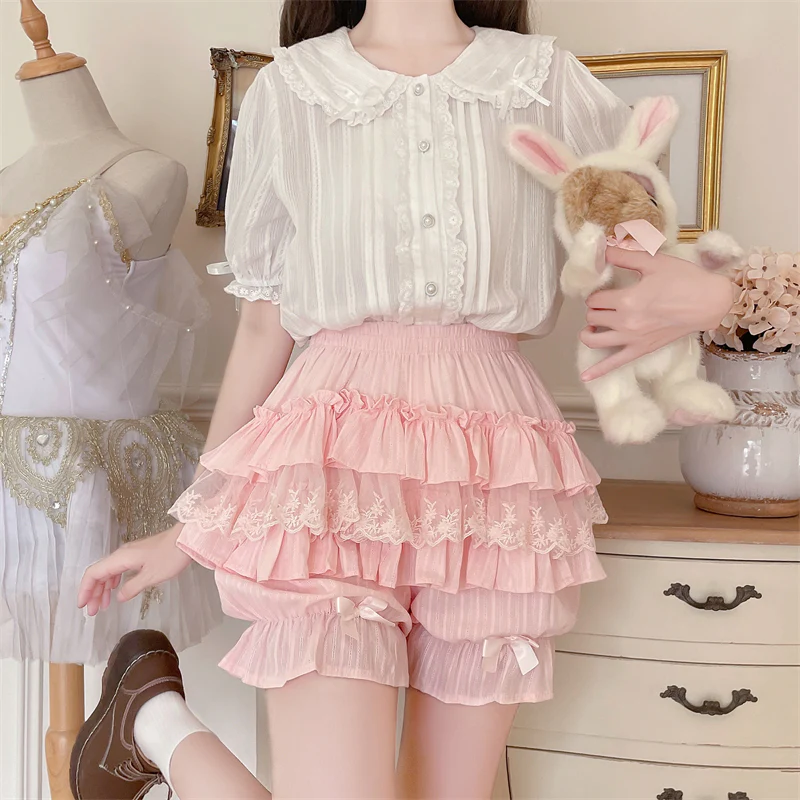 Cotton Sweet Lolita Bloomers, Tiered Ruffle - Image 5
