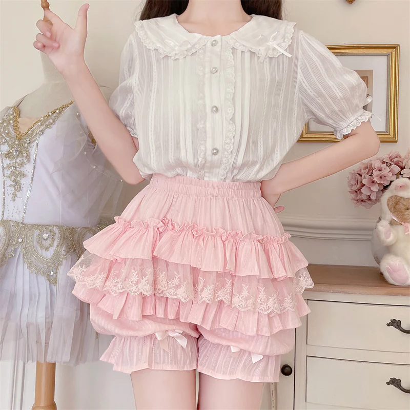 Cotton Sweet Lolita Bloomers, Tiered Ruffle - Image 6