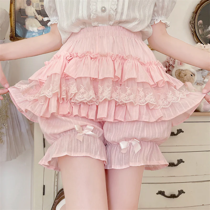 Cotton Sweet Lolita Bloomers, Tiered Ruffle - Image 7