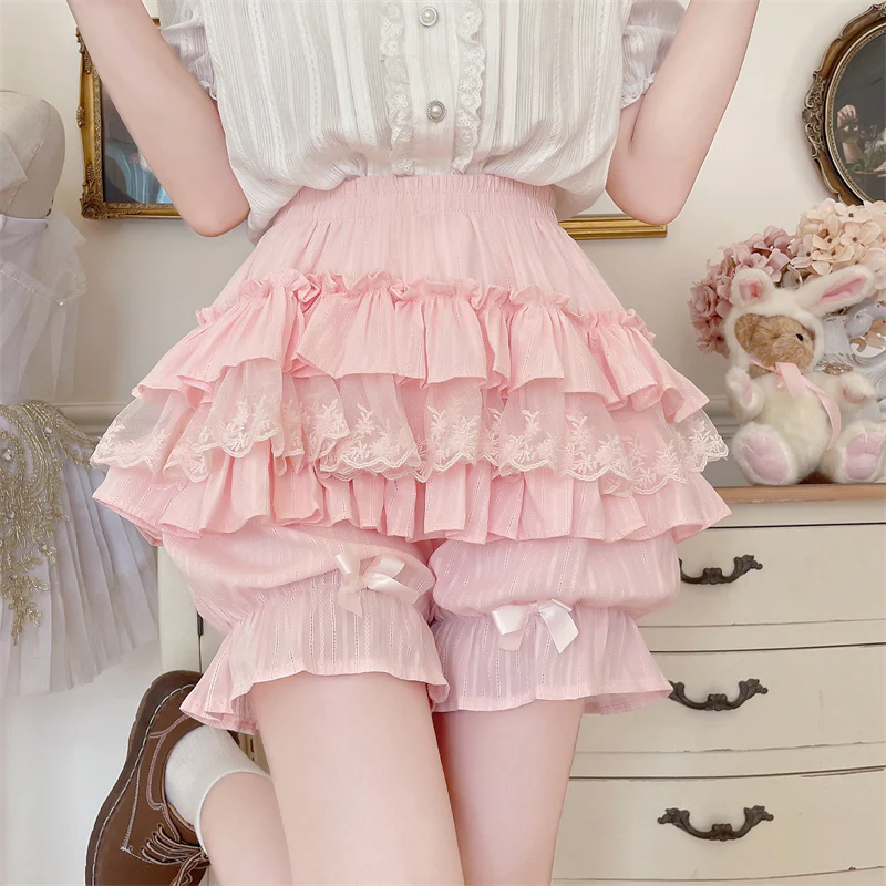 Cotton Sweet Lolita Bloomers, Tiered Ruffle - Image 8