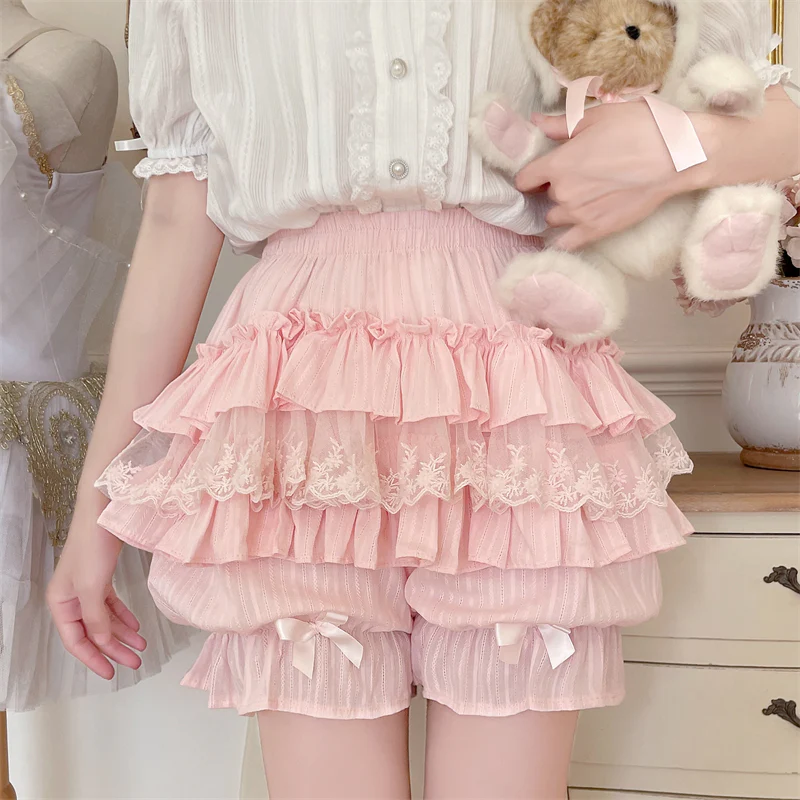 Cotton Sweet Lolita Bloomers, Tiered Ruffle - Image 9