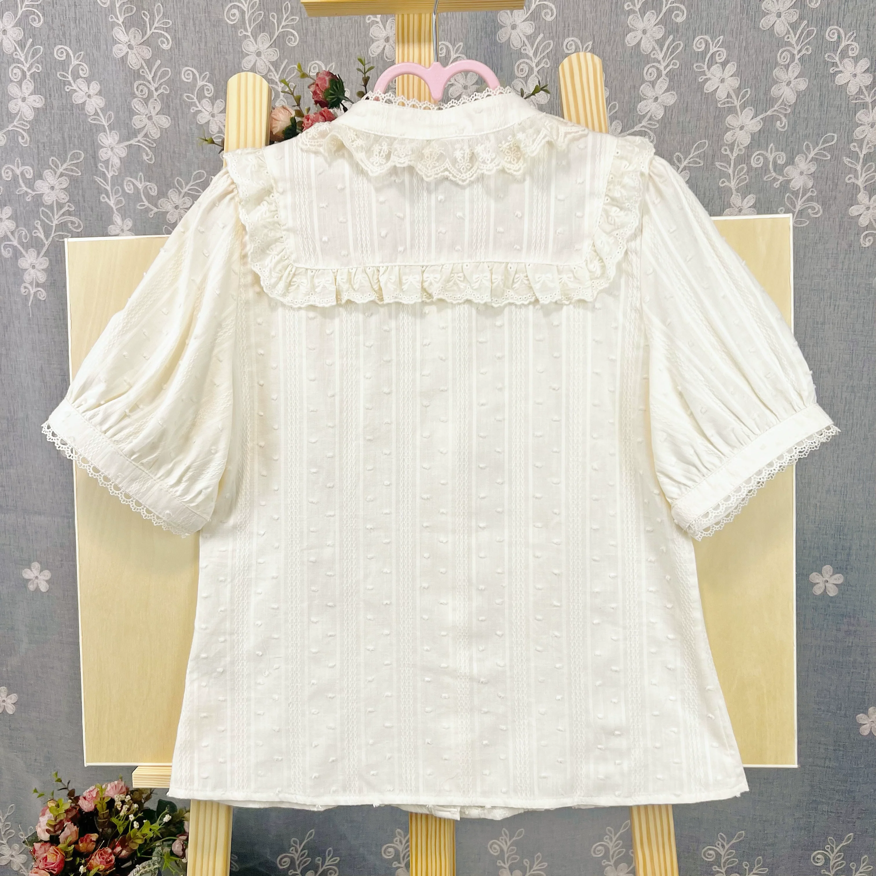 Sweet Lolita Blouse Cotton Summer Short Sleeve Shirt - Image 10