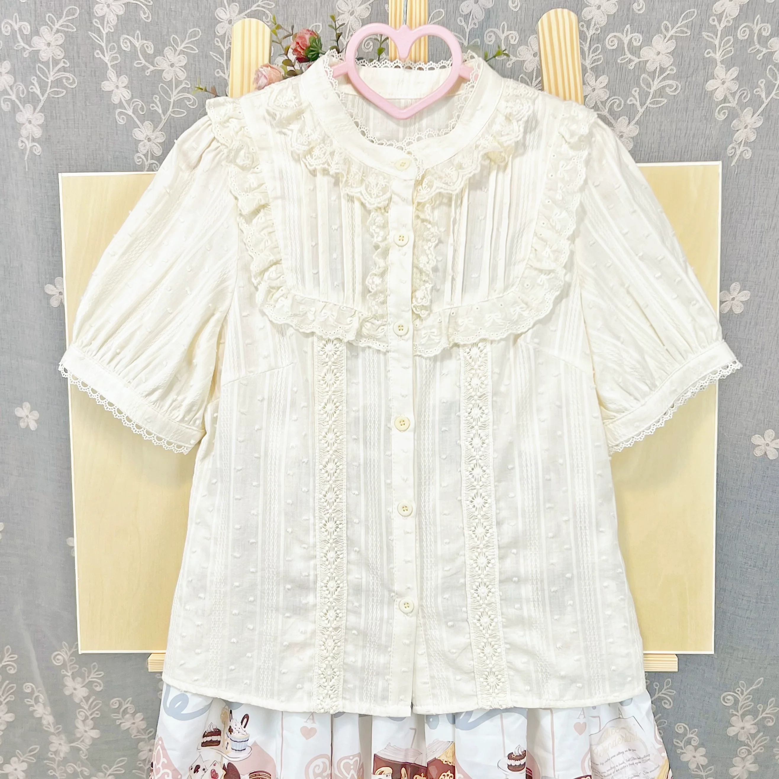 Sweet Lolita Blouse Cotton Summer Short Sleeve Shirt - Image 11
