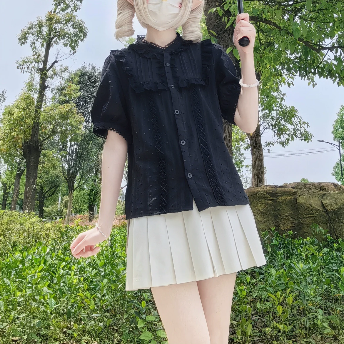Sweet Lolita Blouse Cotton Summer Short Sleeve Shirt - Image 34