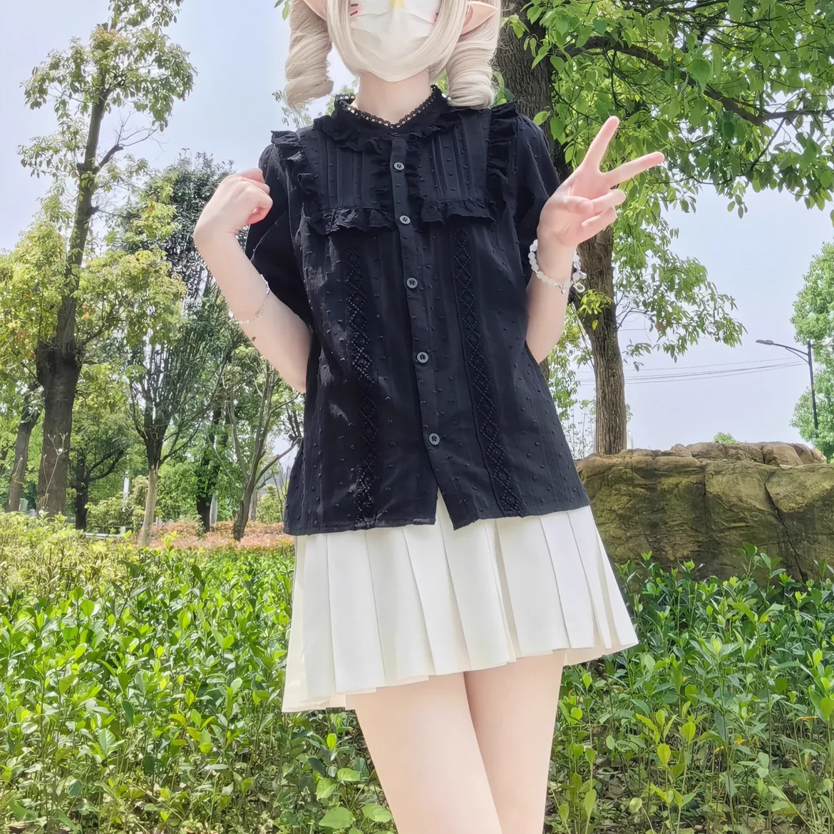 Sweet Lolita Blouse Cotton Summer Short Sleeve Shirt - Image 36