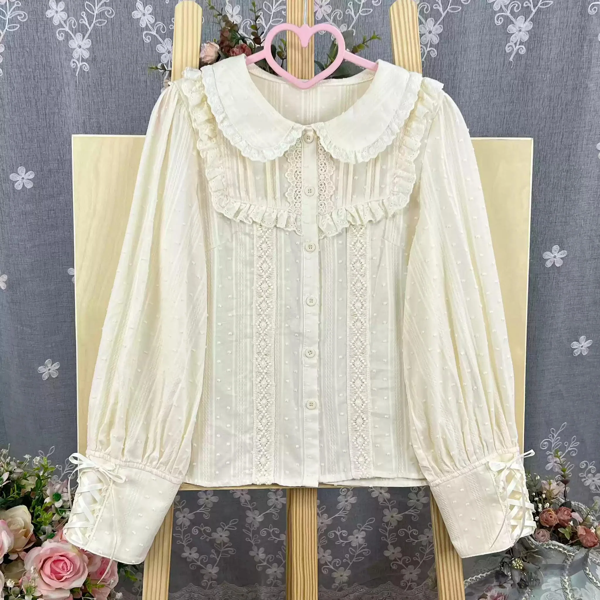Sweet Lolita Blouse Cotton Summer Short Sleeve Shirt - Image 40