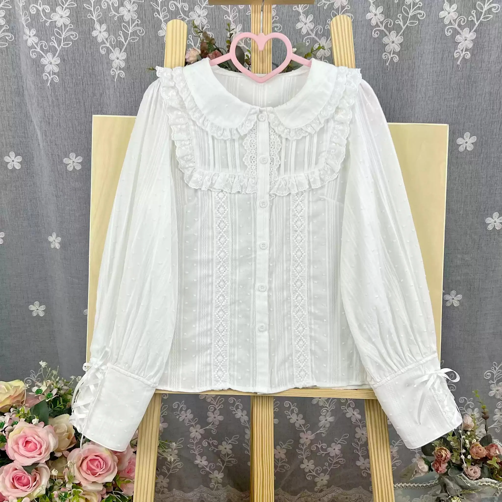 Sweet Lolita Blouse Cotton Summer Short Sleeve Shirt - Image 41