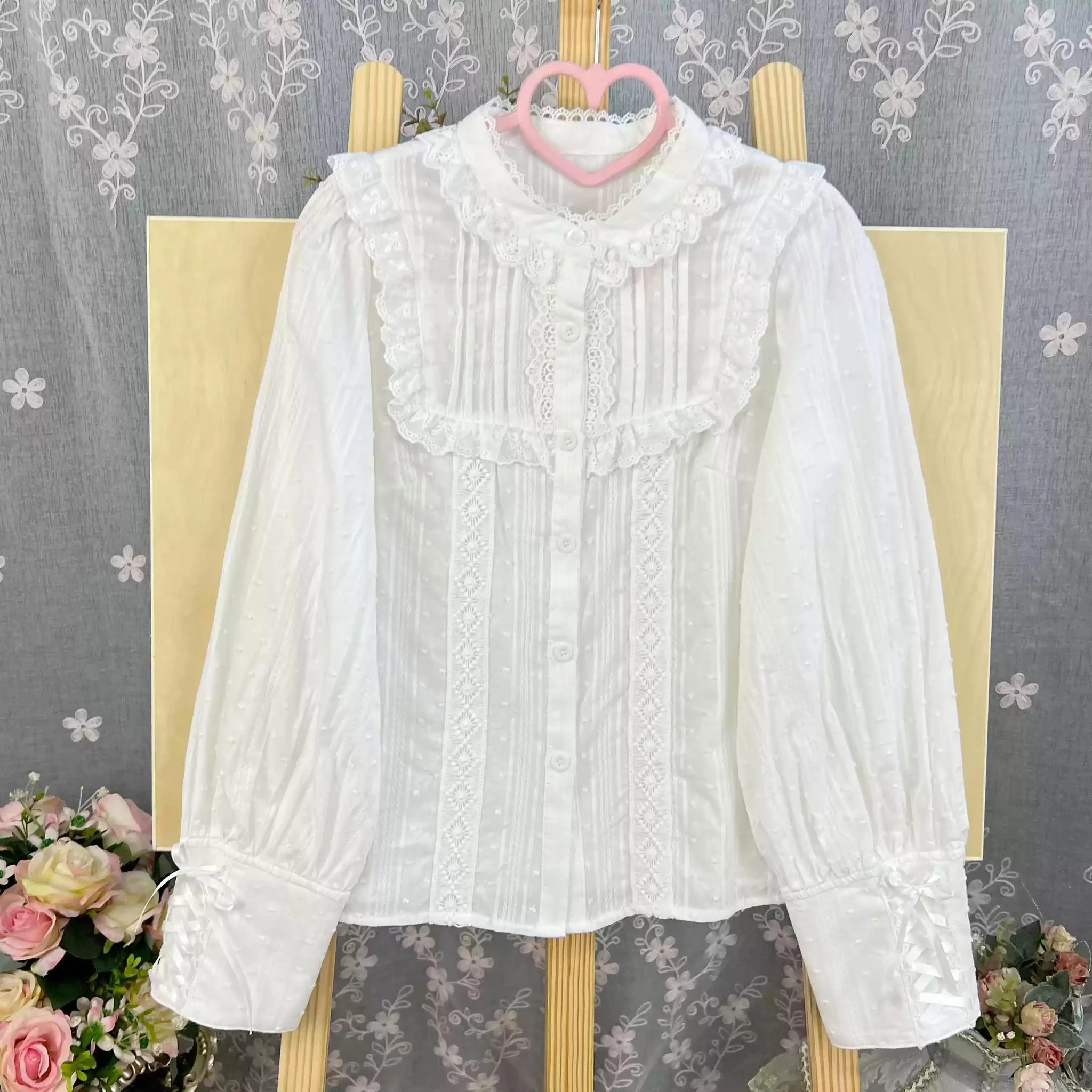 Sweet Lolita Blouse Cotton Summer Short Sleeve Shirt - Image 44